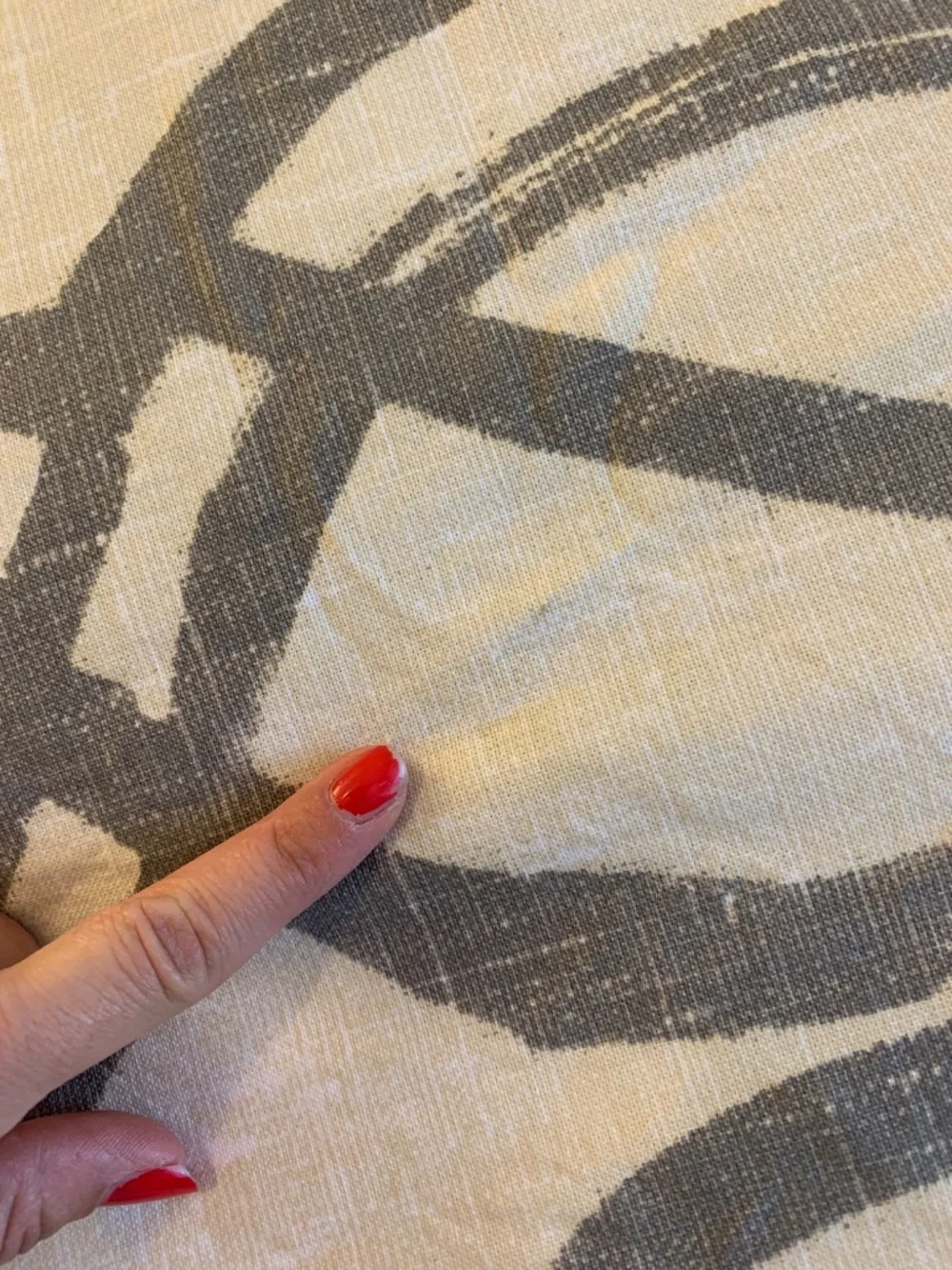 West Elm Cotton Canvas Scribble Lattice Curtain 48